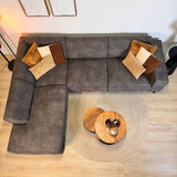 Industrielles Ecksofa Brisbane Eco-Leder Anthrazit - links 
