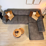Industrielle Ecksofa Brisbane Eco-Leder Anthrazit - rechts 