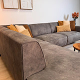 Industrielles Ecksofa Brisbane Eco-Leder Anthrazit - links 