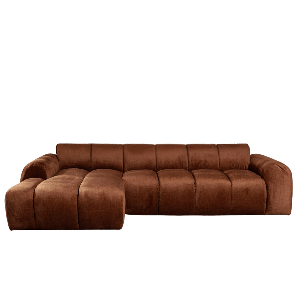 Banken-Ecksofa mit Lounge-Käufer Samt Strukturstoff - Streifen - links - Brix-Dimehouse