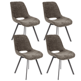 Set von 4 drehbaren Esszimmerstühlen Silos Chenille Taupe 