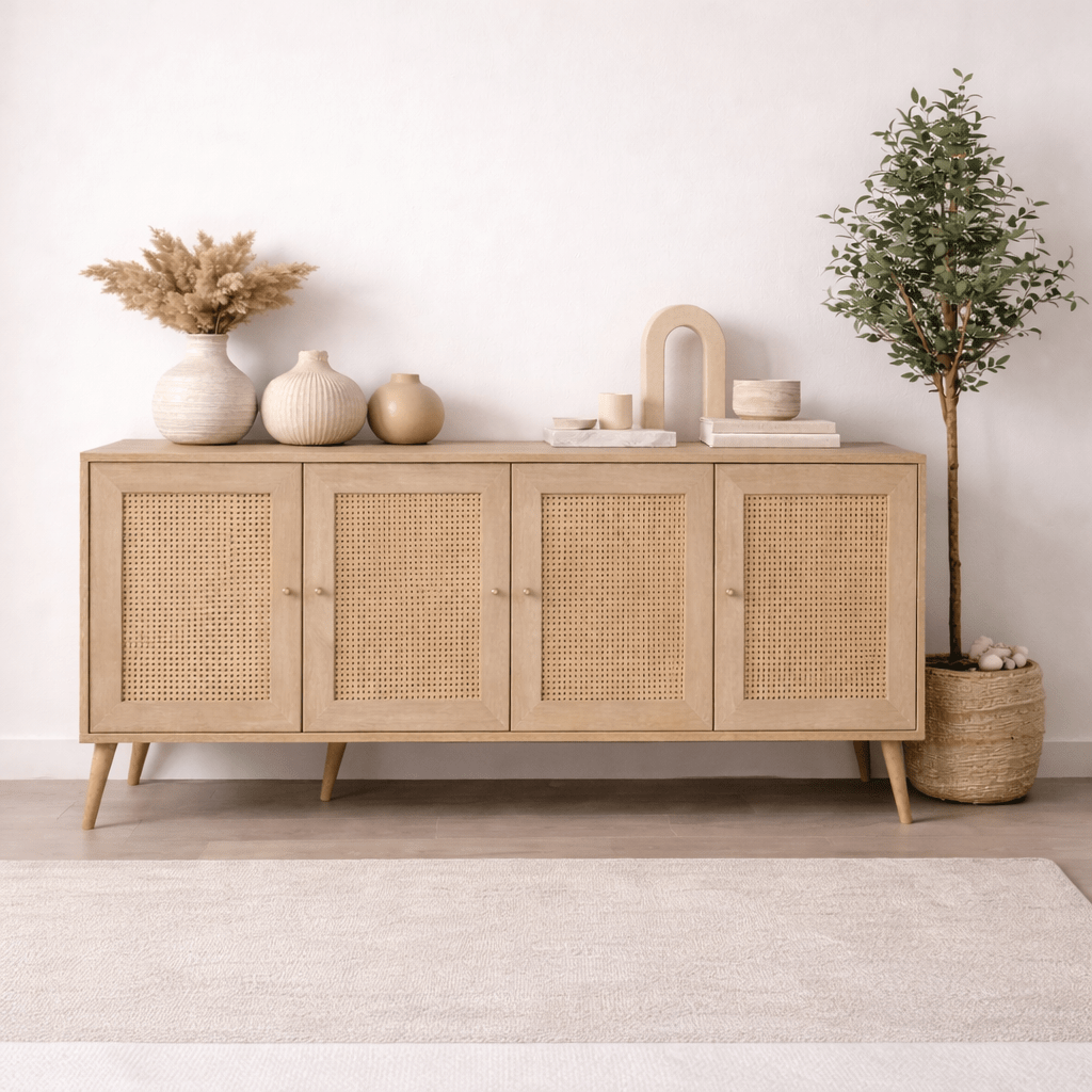 Calvin Dressoir Rotan-Eikenlook met soft-close 180 cm Melamine