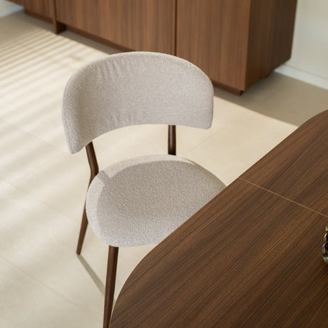 Eetkamerstoelen-Japandi Eetkamerstoel Yura Zand - Walnootlook Frame-Dimehouse