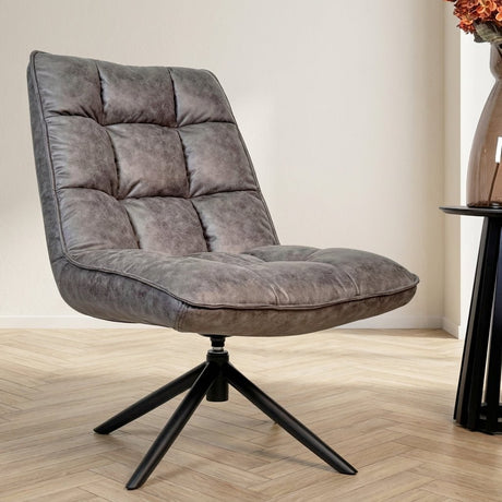 Draaifauteuil Yuki Antraciet Eco-leer 360° Draaibaar sfeerfoto in modern interieur