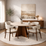 Runder Esstisch Mary in Nussbaum-Dekor Melamin – 125 cm