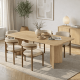 Rechteckiger Esstisch in Eiche Melamin 180x89,5x75 cm - Linova