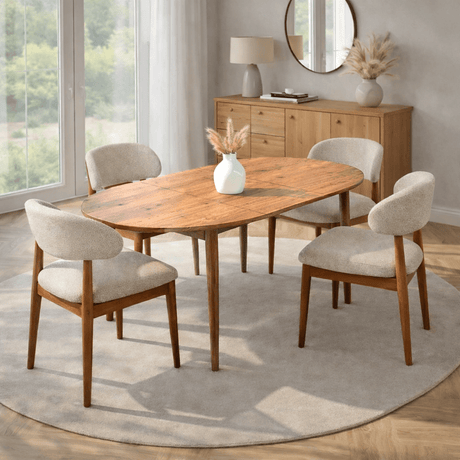 Eettafels - Eettafel Grenen Melamine uitschuifbaar 100 - 130 cm - Vienna - Dimehouse