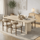 Rechteckiger Esstisch in Travertin Melamin 180x89,5x75 cm - Linova