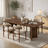 Rechteckiger Esstisch in Walnuss Melamin 180x89,5x75 cm - Linova