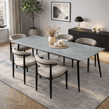 Esstisch Sinterstein Marmoroptik Grau - Jules
