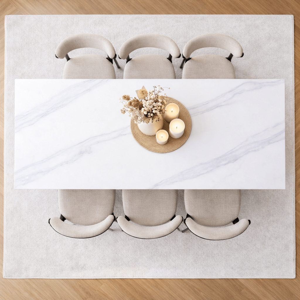 Eettafels - Eettafel Sintered Stone Marmerlook Wit - Jules - Dimehouse