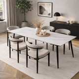 Eettafels - Eettafel Sintered Stone Marmerlook Wit - Jules - Dimehouse