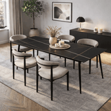 Esstisch Sinterstein Marmoroptik Schwarz - Jules