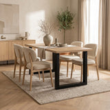 Esstisch Lenzo Rustikale Eiche - Schwarzes U-Bein