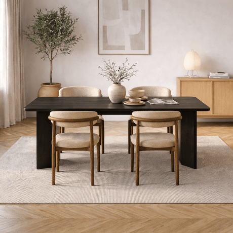Schwarzer rechteckiger Esstisch aus Melamin 180x89,5x75 cm - Linova