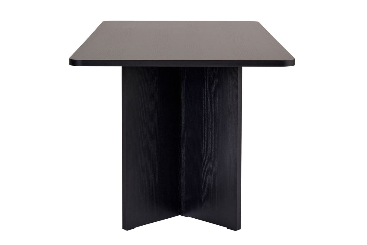 Schwarzer rechteckiger Esstisch aus Melamin 180x89,5x75 cm - Linova