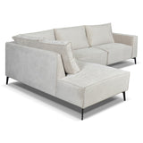 Ecksofa Yara mit Chaise Longue auf dem rechten Chenille Beige