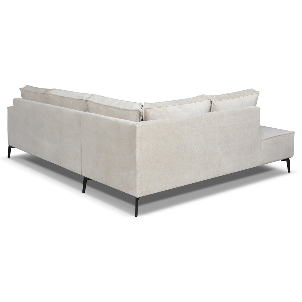 Ecksofa Yara mit Chaise Longue verließ Chenille Beige