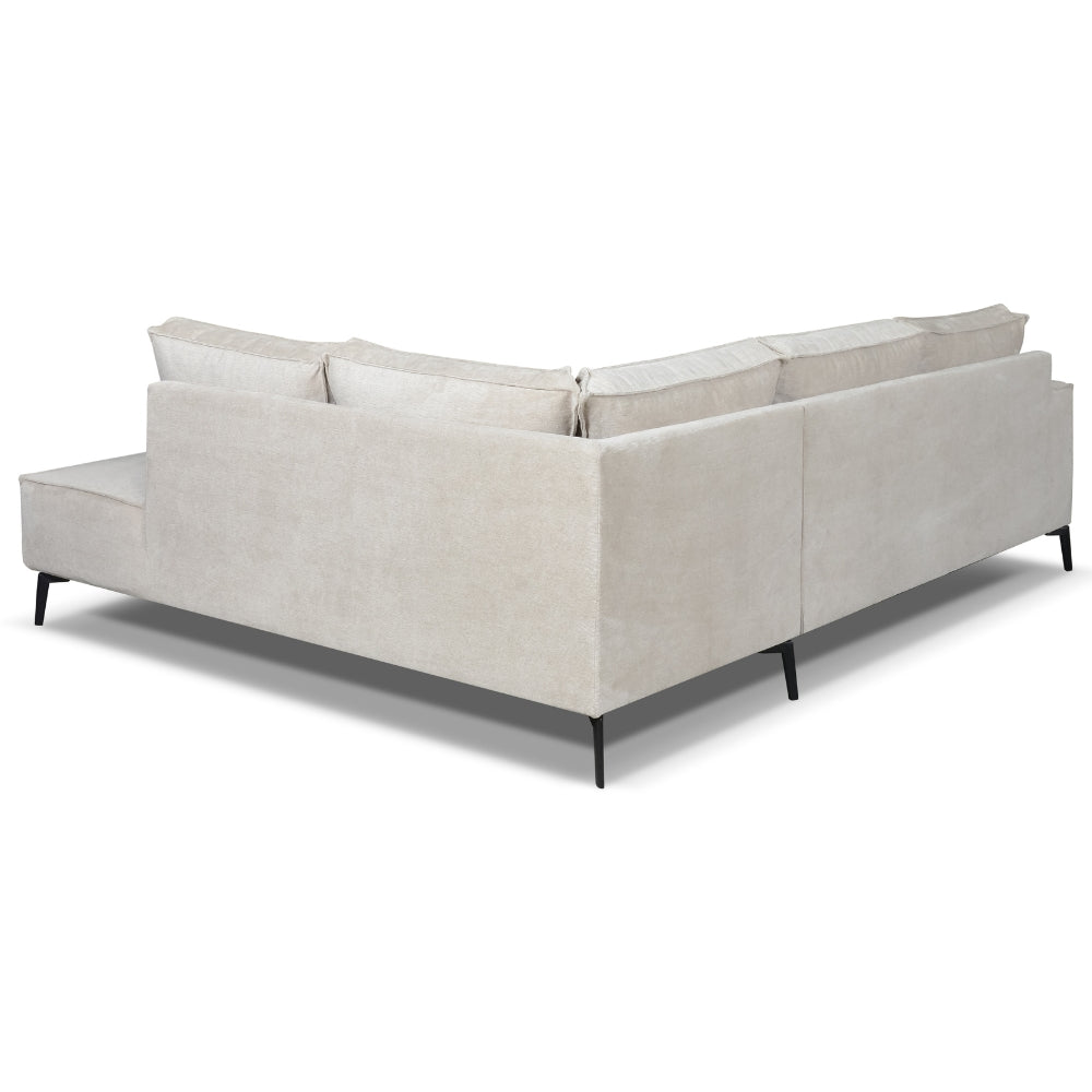 Ecksofa Yara mit Chaise Longue auf dem rechten Chenille Beige