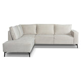 Ecksofa Yara mit Chaise Longue verließ Chenille Beige