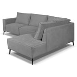 Ecksofa Yara mit Chaise Longue auf dem rechten Chenille Grey