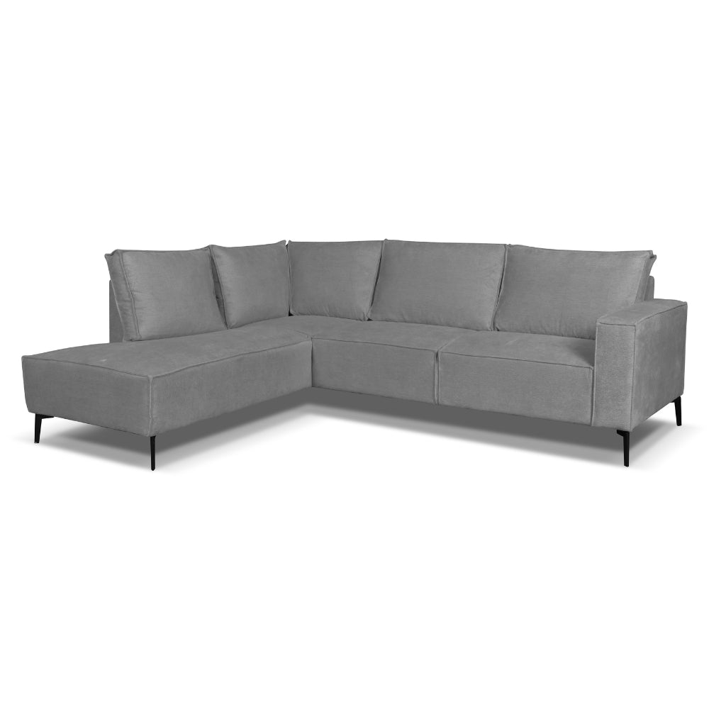 Ecksofa Yara mit Chaise Longue ließ Chenille Gray links