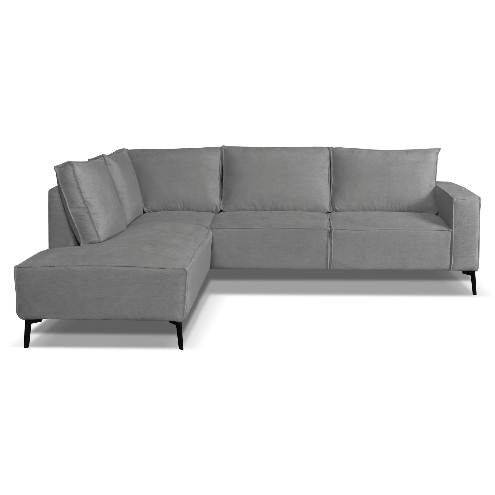 Ecksofa Yara mit Chaise Longue ließ Chenille Gray links