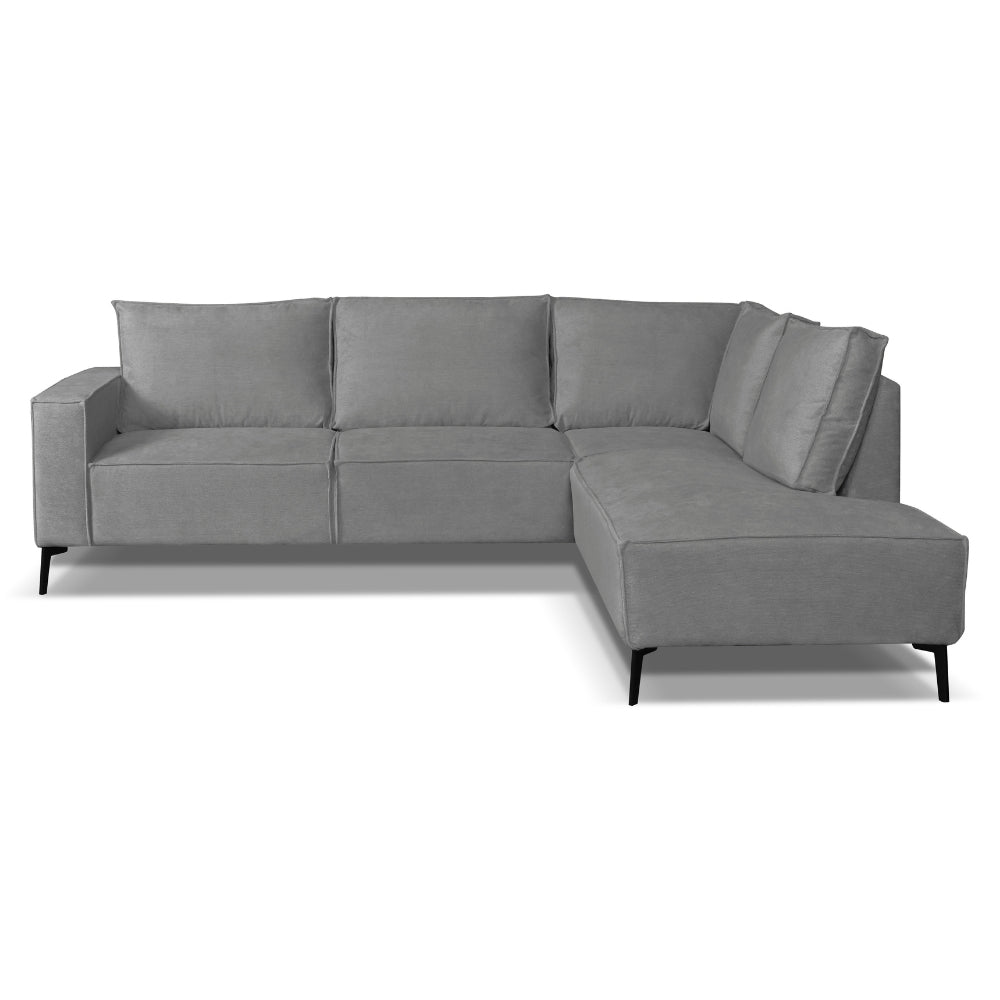 Ecksofa Yara mit Chaise Longue auf dem rechten Chenille Grey