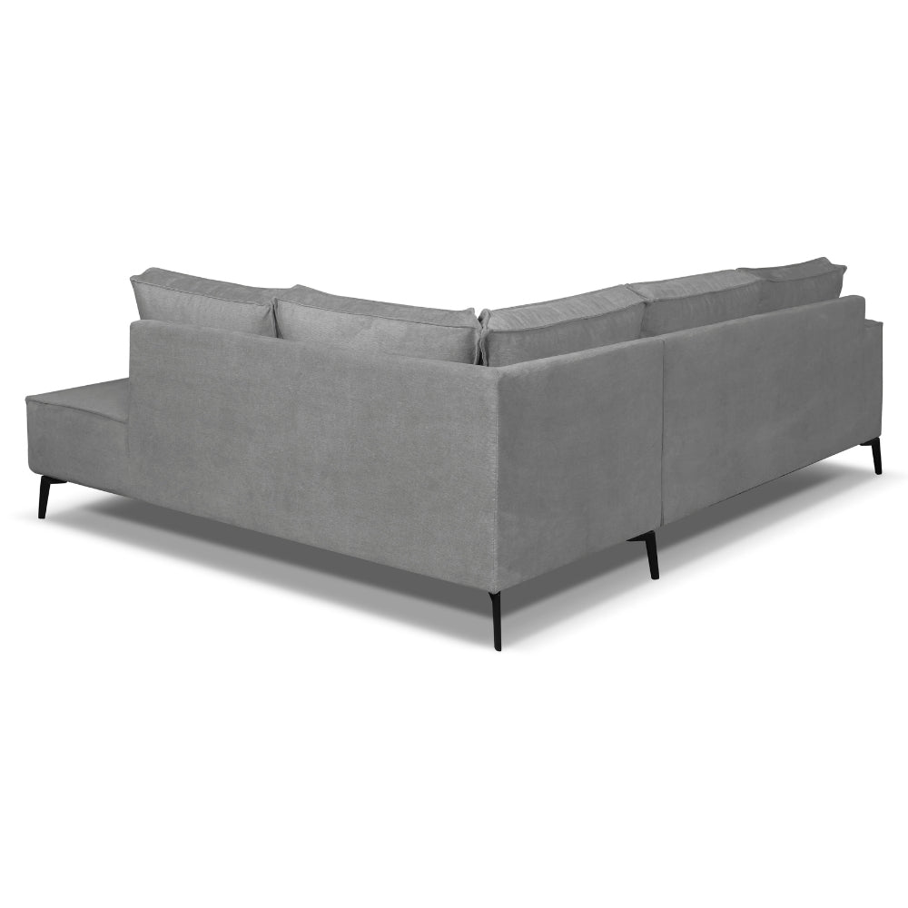 Ecksofa Yara mit Chaise Longue auf dem rechten Chenille Grey