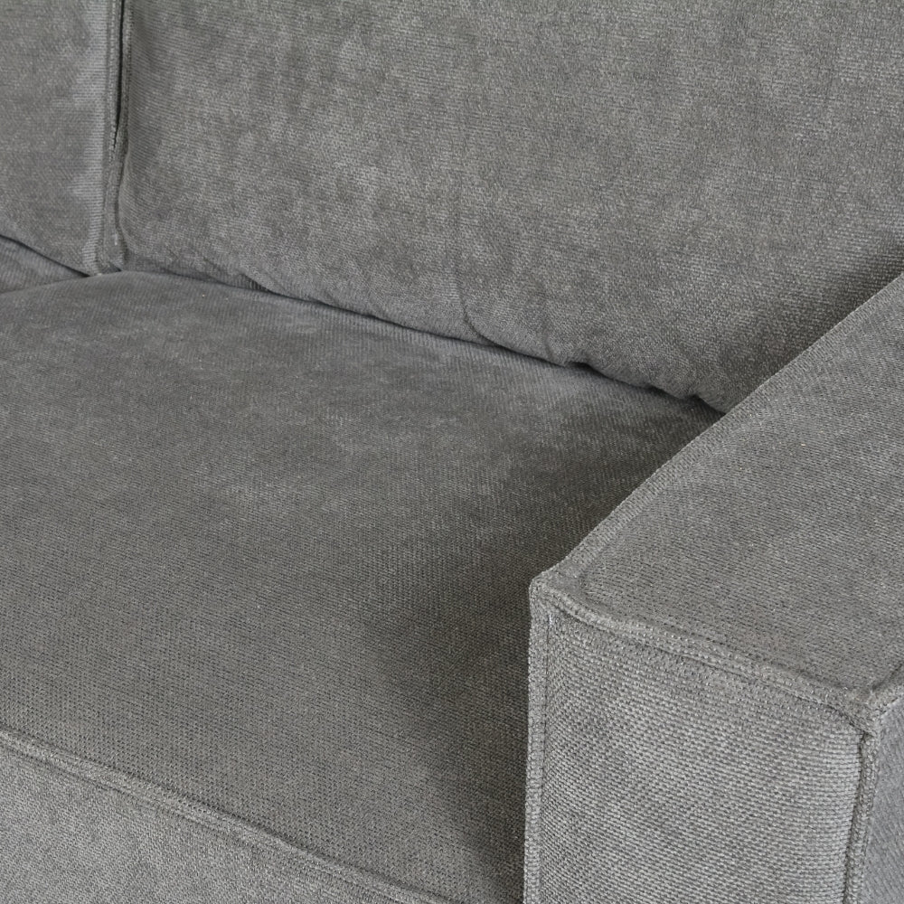 Ecksofa Yara mit Chaise Longue ließ Chenille Gray links