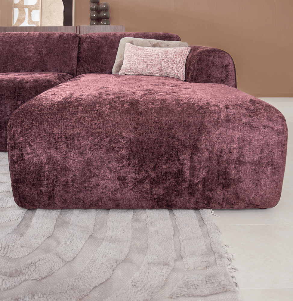 Banken-U-bank paars chenille stof - 342x165 cm - Shane-Dimehouse