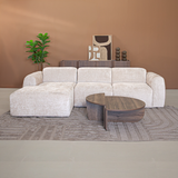Ecksofa  beige Chenille Stoff - 292x170 cm - Shane - links