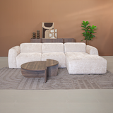 Ecksofa beige Chenille Stoff - 292x170 cm - Shane - rechts
