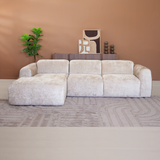Ecksofa  beige Chenille Stoff - 292x170 cm - Shane - links