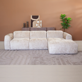Ecksofa beige Chenille Stoff - 292x170 cm - Shane - rechts