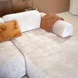 Ecksofa beige Chenille Stoff - 292x170 cm - Shane - rechts