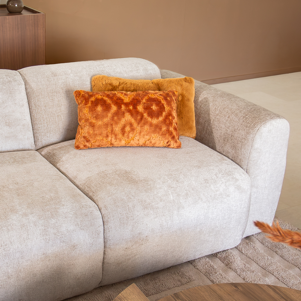 Ecksofa  beige Chenille Stoff - 292x170 cm - Shane - links