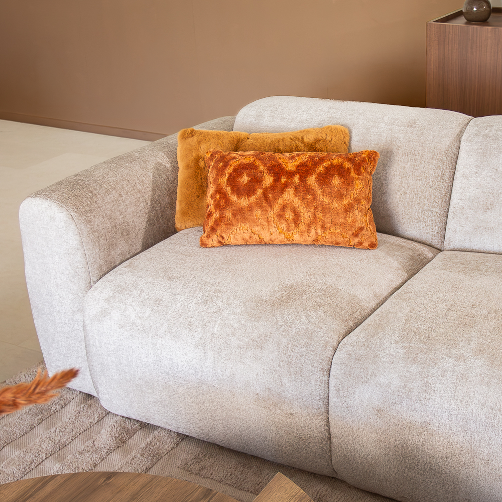 Ecksofa beige Chenille Stoff - 292x170 cm - Shane - rechts