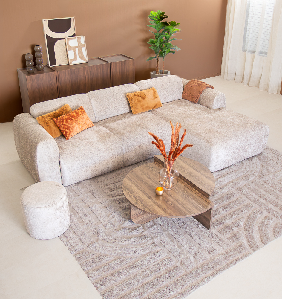 Ecksofa beige Chenille Stoff - 292x170 cm - Shane - rechts