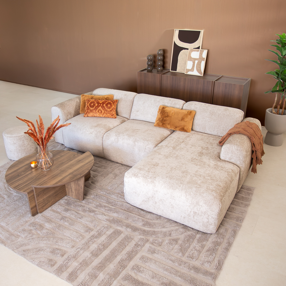 Ecksofa beige Chenille Stoff - 292x170 cm - Shane - rechts