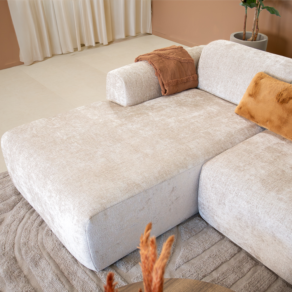 Ecksofa  beige Chenille Stoff - 292x170 cm - Shane - links
