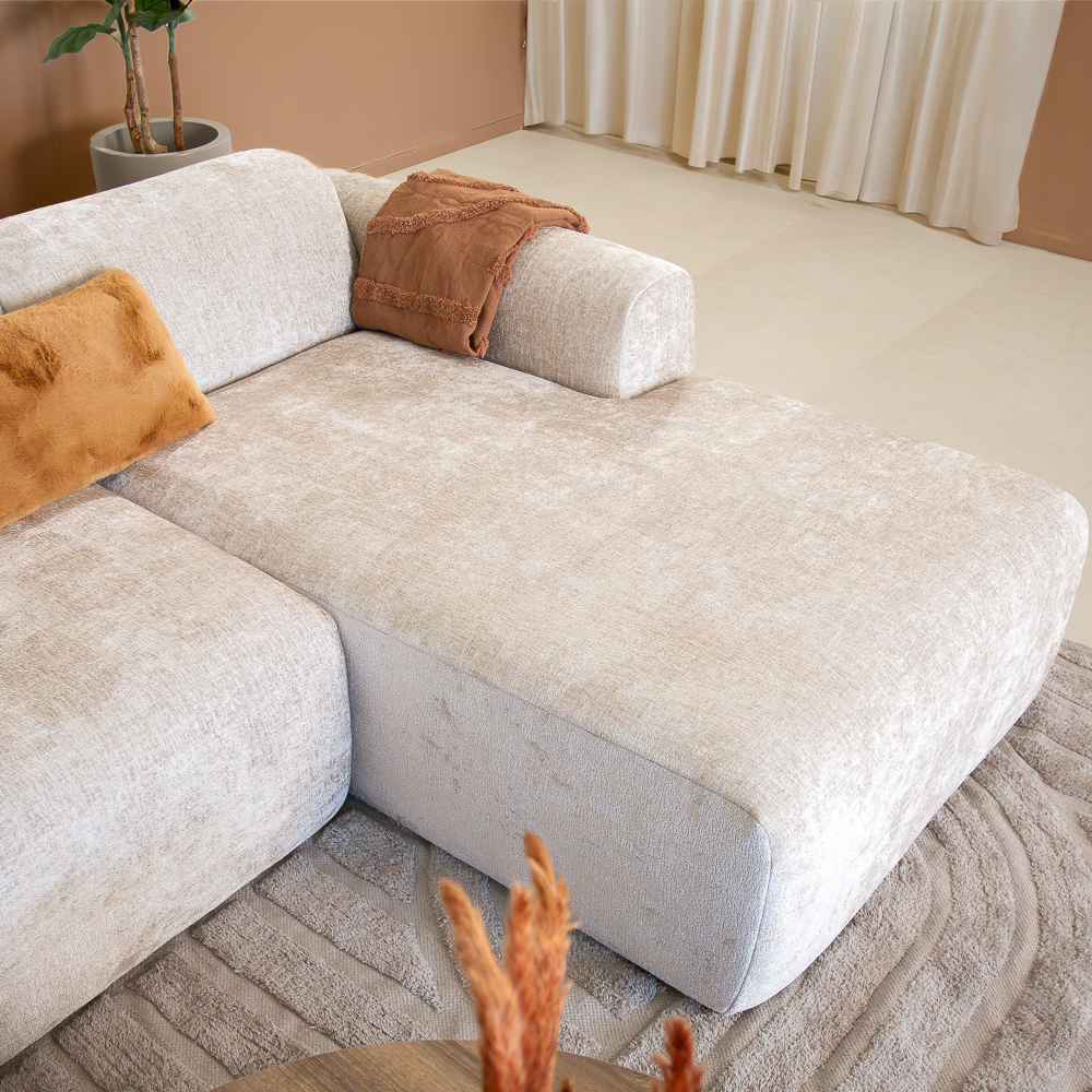 Ecksofa beige Chenille Stoff - 292x170 cm - Shane - rechts