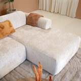 Ecksofa beige Chenille Stoff - 292x170 cm - Shane - rechts