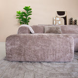 Banken-Ecksofa Taupe Chenille Stoff - 272x170 cm - Shane - links -Dimehouse
