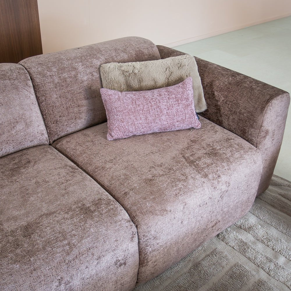 Banken-Hoekbank taupe chenille stof - 292x170 cm - Shane - rechts-Dimehouse