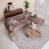 Banken-Hoekbank taupe chenille stof - 292x170 cm - Shane - rechts-Dimehouse