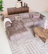 Banken-Ecksofa Taupe Chenille Stoff - 272x170 cm - Shane - links -Dimehouse
