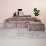 Banken-Hoekbank taupe chenille stof - 292x170 cm - Shane - rechts-Dimehouse