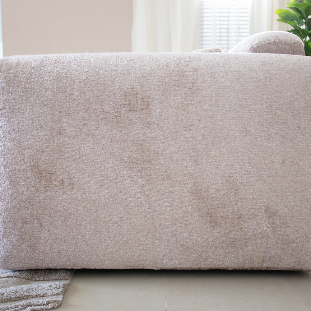 Banken-Hoekbank zand chenille stof - 272x170 cm - Shane - links-Dimehouse