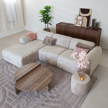 Ecksofa Sand-Chenille-Stoff – 292 x 169 cm – Shane – links